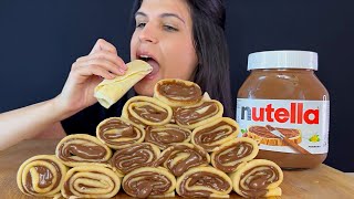 NUTELLA CREPES  MUKBANG  ASMR  EATING SOUNDS [upl. by Llirrem560]