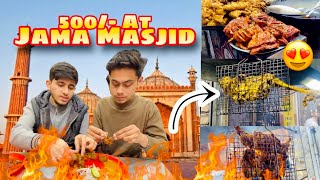 Jama Masjid New Steet Food  500 At Jama Masjid Qureshi Kabab Chicken Fry  Biryani [upl. by Kailey170]