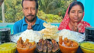 mutton curry bhej dal brinjal fry papad rice amp cold drinks challenging videowith punishment 🤮 [upl. by Bricker109]