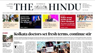 12 September 2024 Current Affairs  The Hindu Newspaper Today  Daily Current Affairs Today UPSC [upl. by Homovec]