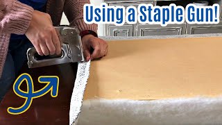 Easy DIY No Sew Bench Seat Cushion  Using a Staple Gun and Plywood or MDF Base [upl. by Paryavi527]