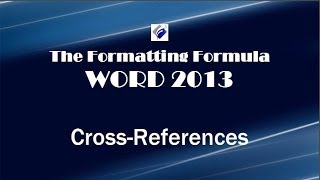 Word 2013 Cross References [upl. by Zola]