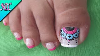 DECORACIÓN DE UÑAS MANDALAS PARA PIES♥  DECORACIÓN DE MANDALAS Y FRANCÉS  MANDALAS NAIL ART  NLC [upl. by Norvin]