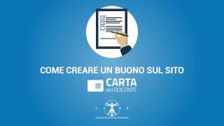 Come creare un buono con la carta del docente [upl. by Nnylyaj972]