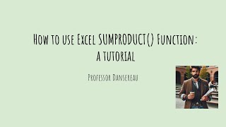 How to use SUMPRODUCT Function in Excel a tutorial [upl. by Rissa]