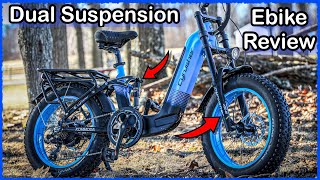 Cyrusher Kommoda 750W EBike Review  A Dual Suspension Fat Tire Electric Bike [upl. by Baoj]