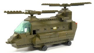 Sluban B6600 military transport helicopter  Military Lego Speed Build Review [upl. by Annissa]