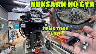 New Front Tyre Lagwaya Aur TPMS Toot Gya  Nuksaan Ho Gya  BMW F850 GSA [upl. by Ayram]