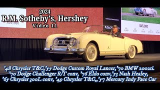 RM Sothebys Hershey 2024 Video 11 Chrysler TampC Nash Healey Dodge Royal Lancer Mercury Pace Car [upl. by Bear]