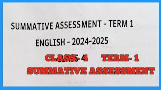 4th standard English Summative Assessment Term1 [upl. by Ppilihp887]