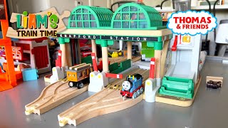 Surprising Liam with Thomas Wooden Railway Knapford Station [upl. by Theran975]