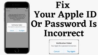 Fix Your Apple iD Or Password Is Incorrect On iPhoneiPad How To Fix Verification Failed On iPhone [upl. by Ahseram933]