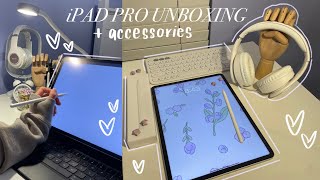 2022 iPad Pro Unboxing 129”  Accessories 🎧 ASMR [upl. by Dearman943]