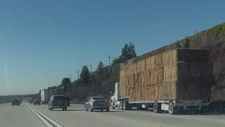 Hay Bales on Semi Truck in Claremont California 114 drive claremont california [upl. by Kirstyn]