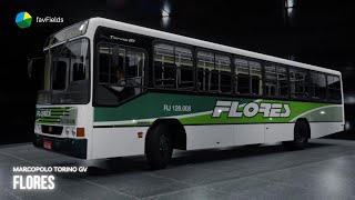 Transportes Flores  Marcopolo TORINO GV  Mercedes OF1620  Blender 3d [upl. by Oirevlis]