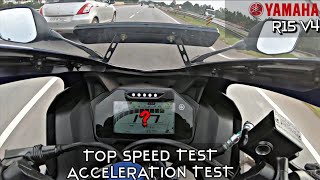 YAMAHA R15 V4 TOP SPEED  Acceleration Test  060  0100 [upl. by Godewyn118]