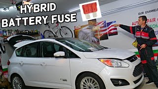 FORD CMAX HYBRID BATTERY FUSE LOCATION REPLACEMENT [upl. by Nyrret]