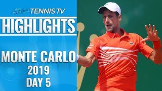 Djokovic and Nadal Cruise  Zverev And Thiem Shocked  MonteCarlo 2019 Highlights Day 5 [upl. by Idzik]