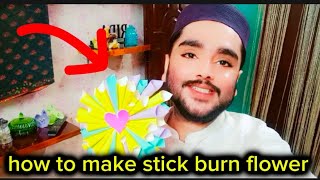 how to make stick burn flower in A4 size paper [upl. by Nylzaj352]