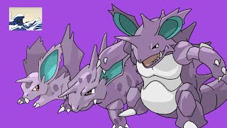 Nidoran Male Evolution Line Drawing Timelapse  Pokémon [upl. by Bashuk771]