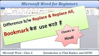 How to use Find Replace GoTo  Class 6 [upl. by Basia]