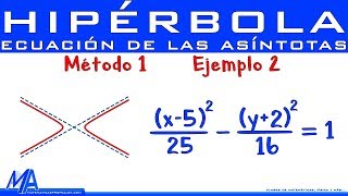 Ecuación de las asíntotas de la Hipérbola  Método 1 Ejemplo 2 [upl. by Noland]