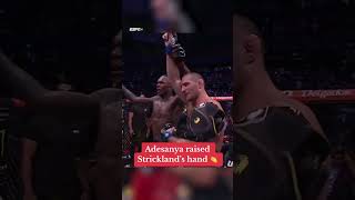 Adesanya raised Strickland’s hand 🤝 UFC293 [upl. by Damita164]