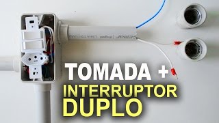 Instalação de Interruptor Duplo com Tomada  Passo a passo [upl. by Pincas]