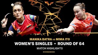 Manika Batra vs Mima Ito  WS R64  China Smash 2024 [upl. by Ellingston48]