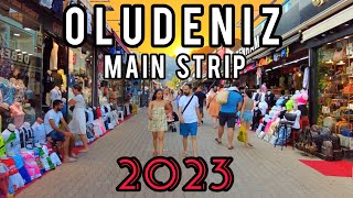 Oludeniz Main Strip 2023  Turkey  Shopping area in Oludeniz Turkey with bars and restaurants [upl. by Airrej283]