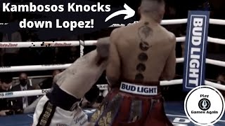 GEORGE KAMBOSOS KNOCKS DOWN TEOFIMO LOPEZ IN ROUND 1  SLOW MOTION REPLAYS [upl. by Lisette]