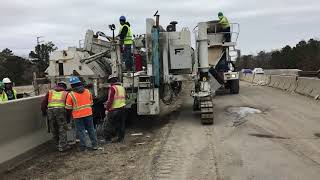 Atlas Concrete Slipforming Variable Height Median Barrier on GSP [upl. by Anitsirc]