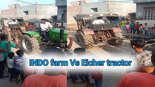 Indo farm tractor ko Eicher tractor khinch kar le gya l Mbk khedar l eichertractor indofarmtrac [upl. by Mufi]