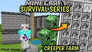 Finally I Built An Creeper Farm For Minecraft 121 Survival Series  MCPE [upl. by Enelyaj]