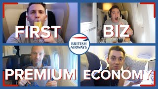 Reviewing Four Classes On The Same British Airways Flight  First Business Premium amp Economy [upl. by Araet]