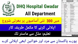 DHQ Hospital Gwadar New Jobs 2025  All Department Doctor to Sweeper All Jobs  Govt New Jobs 2024 [upl. by Corene]