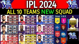 IPL 2024  All 10 Team New Squad  All Teams Squad Indian Premier League IPL 2024  IPL 2024 Squad [upl. by Yruok]