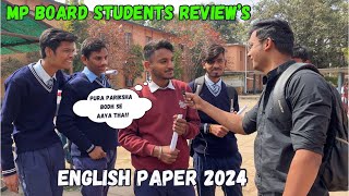 Mp board English paper class 12 students review 🔥 Bhohot easy aaya tha paper 🤩 [upl. by Nawek835]