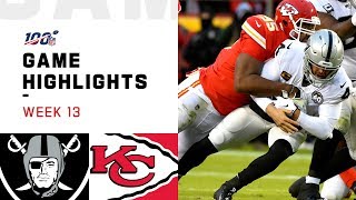 Raiders vs Chiefs Week 13 Highlights  NFL 2019 [upl. by Kentiga493]