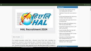 HAL Recruitment 2024 Apply Online for 44 Executive Posts [upl. by Alben]