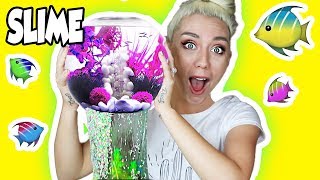 REAL SLIME AQUARIUM WITH CLEAR SLIME HOW TO MAKE A SLIME FISH TANK So Satisfying  NICOLE SKYES [upl. by Leta]