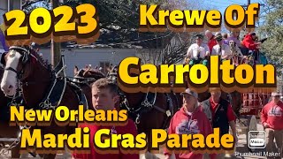 2023 Krewe of Carrollton New Orleans Mardi Gras [upl. by Nwahsaj797]