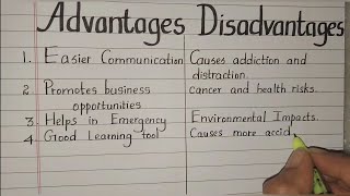 Mobile PhoneAdvantages and Disadvantages Essay in EnglishEssay writingNeat and clean Handwriting [upl. by Raphaela]