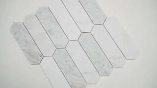 Arabescato Venato White Picket 1173X12 Honed Marble Mosaic Tile [upl. by Chapel994]