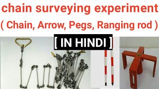 chain surveying experiment  Chain survey  Chain Ranging rod Arrow cross staff [upl. by Natrav]