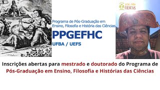 Seleção de aluns para o Mestrado e doutorado da PPG em Ensino Filosofia e História das Ciências [upl. by Oyr]