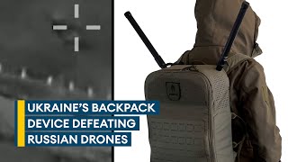 Ukrainian backpack signaljamming system taking down Russian drones [upl. by Benn]