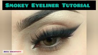 Smudged winge Eyeliner Tutorial  Smokey Eyeliner Tutorial  Easy and Simple  For beginners [upl. by Ahsiled220]