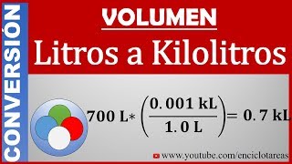 Convertir de Litros a Kilolitros L a kL [upl. by Koslo]