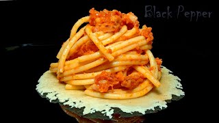 Spaghetti Amatriciana with Bacon amp Tomatoes  Black Pepper Chef [upl. by Nagiem107]